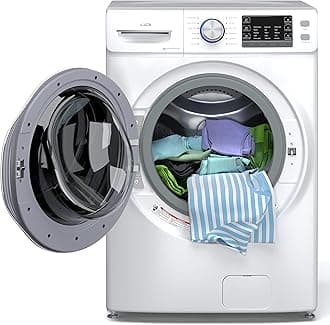 27" Front Load X-Large 4.5 Cu. Ft. Washing Machine with Quiet Inverter Motor, Steam and Water Plus Functions, 20-Minute Quick Wash, and 12 Washing Cycles [White] [120V] (FLW-5CWH)