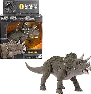 Jurassic World Hammond Collection Dinosaur Action Figure Toy, Young Triceratops Premium Film Design with Glass Eyes and 14 Motion Points JDJ07
