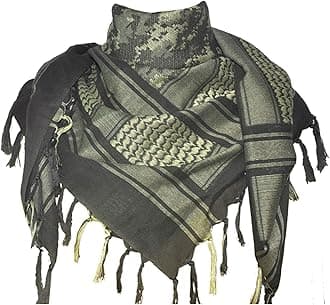 Cotton Shemagh Keffiyeh Tactical Desert Scarf Neck Head Wrap with Tassel for Men Women