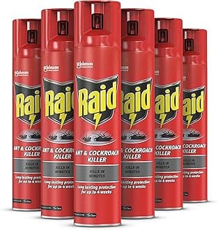 Raid Ant & Cockroach Killer, Insect Killer For Indoor Use, Long Lasting Protection for the Home, Pack of 6 (6 x 300ml)