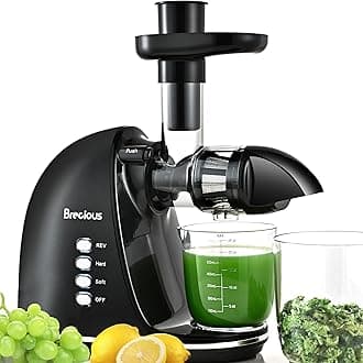 Slow Masticating Juicer, Cold Press Juicer with 2 Speed Modes & Quiet Motor,Juicer Machines Vegetable and Fruit with Reverse Function,Celery Juicer,BPA-Free,Easy to Clean (Black)