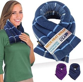 SunnyBay Extra Long and Wide Neck Heating Wrap, Heat Therapy Pad for Sore Neck & Shoulder Muscle Pain Relief - Thermal, Personal, Reusable, Non Electric, Hot Pack Pads or Cold Compress (Ocean Blue)