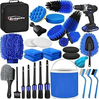29Pcs Car Detailing Kit, Car Detailing Brush Set, Car Wash Cleaning Kit, Car Detailing Brushes, Professional Car Care Kit for Interior Exterior Wheels, Blue