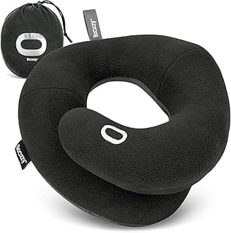 BCOZZY Chin Supporting Travel Pillow- Stops The Head from Falling Forward- Comfortably Supports The Head, Neck and Chin in Any Sitting Position. A Patented Product. Adult Size, Black