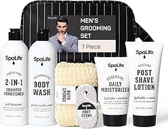 Spa Life All Natural Bath and Body Luxury Spa Gift Set Basket (Men's Grooming Set)