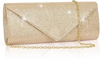 Clutch Damen, Glitzer Abendtasche Umhngetasche mit Abnehmbarer Kette, Modische Handtasche Elegante Envelope Tasche Kettentasche Schultertaschen fr Abschlussball, Party