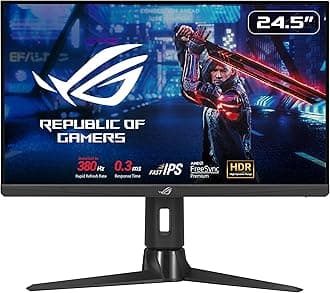 ASUS ROG Strix 380Hz 25” (24.5-inch viewable) 1080P HDR Esports Gaming Monitor (XG259QN) - 0.3ms, Fast IPS, FreeSync Premium, ELMB Sync, DisplayPort, HDMI, USB Hub, DisplayHDR 400