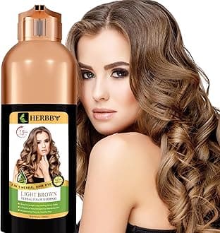 Hair Color Shampoo for Gray Hair Coverage&Color Transform with 9 Herbal Extracts –Long Lasting(6-8 Weeks),Shiny,Evenly Colored,Instant Hair Dye Shampoo&Conditioner, 500 Ml (LIGHT BROWN COLOR)
