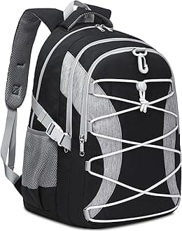 Middle High School Backpack for Boys Girls Large Bookbag with Laptop Compartment Back to School Book Bags for Teens Teenagers Mochilas Escolares para Niños Niñas (Black/Gray, Solid)