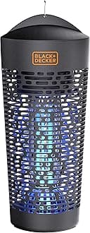BLACK+DECKER Outdoor Bug Zapper | Electric UV Insect Catcher & Killer for Flies, Mosquitoes, Gnats & Other Small to Large Flying Pests | ½ Acre Coverage for Home, Deck, Garden, Patio, Camping & More