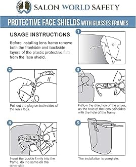 TCP Global Salon World Safety Replacement Face Shields Only (40 Packs of 10), Gl Frames Not Included – Fits Most Brands, Ultra Clear, Full Face, Protect Eyes Nose Mouth, Anti-Fog PET Plastic