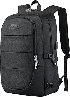 AMBOR Travel Laptop Backpack,18.4 inch Anti Theft Business Laptop Carry on Backpack with USB Charging Port and Headphone Interface, Backpack for Men & Women,Black