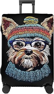 Luggage Cover Washable Suitcase Cover Suitcase Protector Anti-scratch Fits 18-20 Inch Luggage (Cute Dog, S)