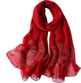 Silk Scarf for Women Lightweight Shawls and Wraps for Weddings Fashion Pashmina Shawl Embroidered Scarves