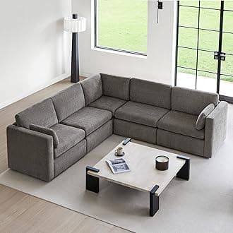 CHITA Oversized Corner Modular Sectional Fabric Sofa Set, Extra Large 5 seat V Shaped Corner Sectional Cloud Couch for Living Room,106 inch Width, 4 Seater and 1 Middle Corner, Grey