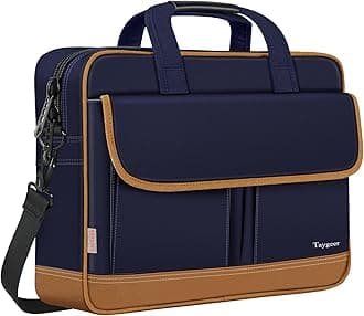 Taygeer Briefcases for Men, Water Resistant Laptop Bag 15.6 Inch for Business, Travel Office Crossbody Carry On Laptop Carrying Case, Messenger Shoulder Bag Fit 15.6 Inch Notebook/Computer, Blue Brown