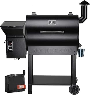 Z GRILLS ZPG-7002B Newly Upgrade Wood Pellet Grill & Smoker, 8 in 1 BBQ Grill Auto Temperature Controls, inch Cooking Area, 700 sq in Black