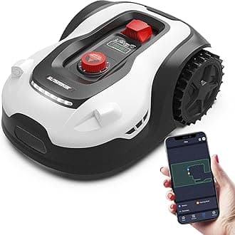 Sunseeker L22 Robotic Lawn Mower 0.3 Acre/ 13,000 Sq.Ft, with Mapping Function and App Control, Only 52 db,Rain Sensor & Boundary Wire, Battery & Charger Included, Black & White…