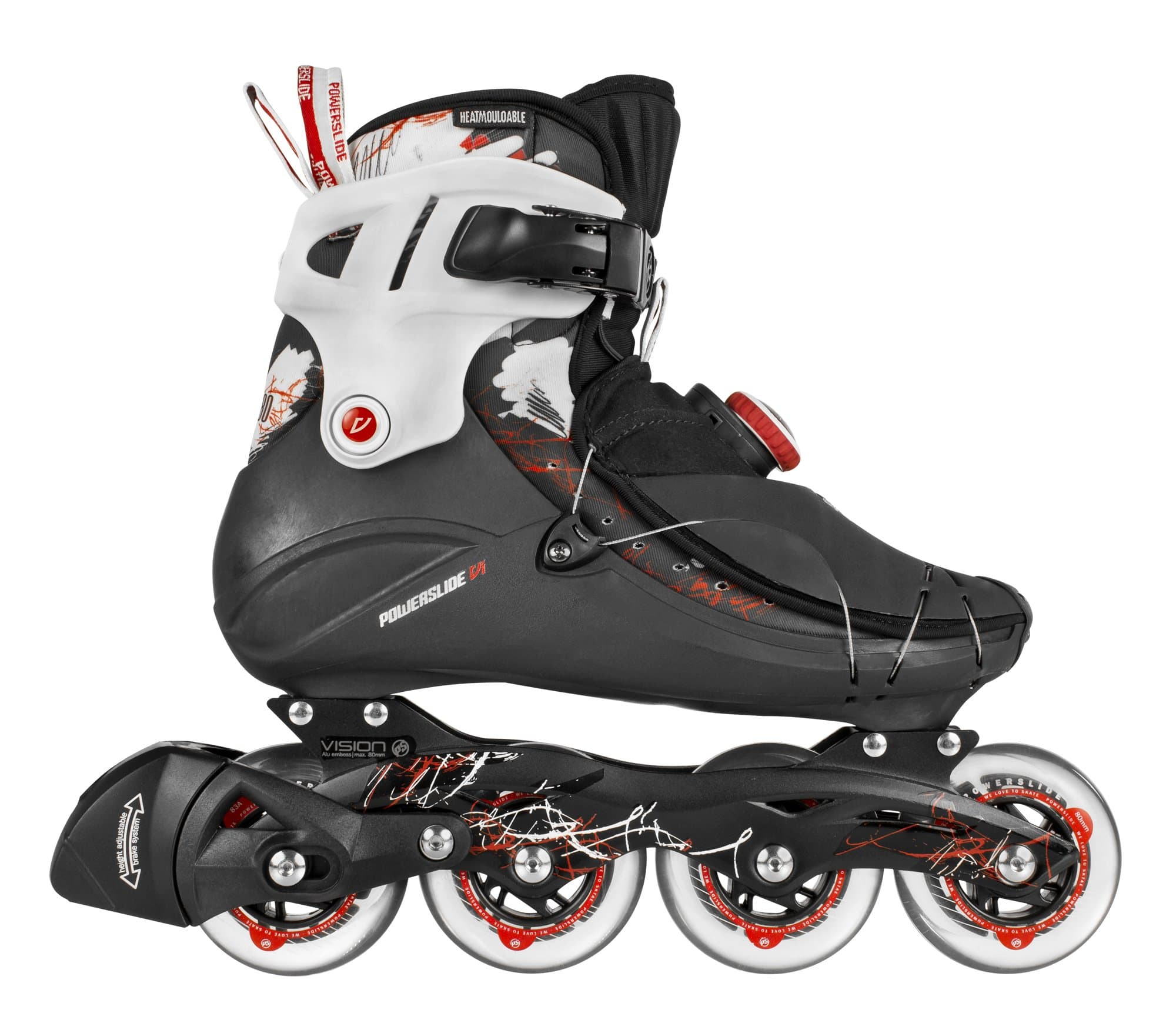 Powerslide Vi 80 Men's Inline Skates black Nero - nero/rosso