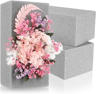 3 x Floral Arrangements - Dried Flowers - Floral Foam - Sponge for Crafts - Floral Foam for Celebrations, Weddings, Birthdays