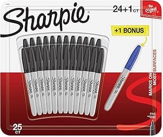 Sharpie Fine Point Permanent Marker Pack of 24 + 1