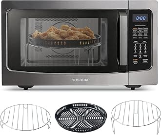 Air Fryer Combo 4-in-1 Countertop Microwave Oven, Smart Sensor, Convection, Mute Function, Position Memory 13.6" Turntable, 1.5 Cu Ft, 1000W, Black, ML-EC42P(BS)