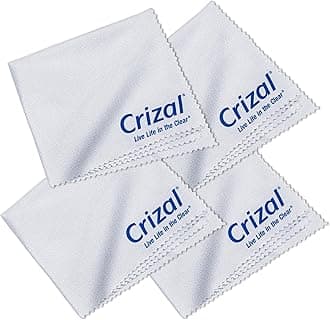 Microfiber Cleaning Cloths for Eyeglasses – Designed & Tested by CRIZAL® for AR-Coated Lenses – Safe Lens Cleaning Without Scratching-4 Pack