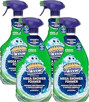 Scrubbing Bubbles Mega Shower Foamer Trigger, Rainshower, 32 Ounce, 4 Pack