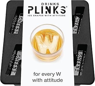 DRINKSPLINKS Letter W Personalized Ice Cubes Mold With Initials. Custom Ice Cube Trays are Thoughtful Customized Gifts, Fun Cocktail Accessories, Monogram Whiskey and Bourbon Gifts for Men and Women