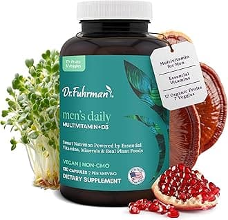 Dr. Fuhrman 2 Month Supply Multivitamin for Men + D3 Vitamin for Immune Support | Vegan Formula Womens Multivitamin with B12 & Zinc | Whole Food multivitamin with 17 Fruits & Veggies
