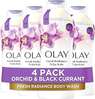 Olay Fresh Outlast Soothing Orchid & Black Currant Body Wash 22 oz, (4 Count)