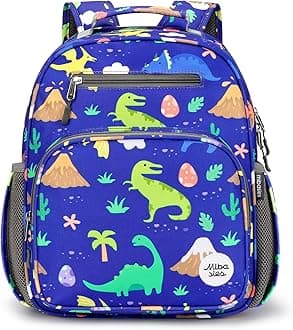 mibasies Kids Backpack Boys: Boys Backpack 5-8 - Kindergarten Elementary School Backpack for Boys - Dinosaurs Backpack for Boys Klein Blue
