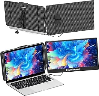 Maxfree Laptop Screen Extender, S1 14'' Laptop Monitor Extender Dual Screen Plug & Play, 1080P FHD Portable Monitor for 13-17'' Laptops, Compatible with macOS/Windows/Dex/Android/Switch/PS5