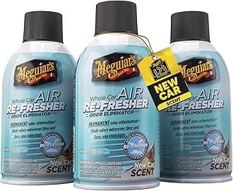 Meguiar's Whole Car Air Re-Fresher,Odor Fighting Mist, Fights Off Strong Vehicle Odors,Air Freshener, New Car Scent - Three 2 Oz Spray Bottles