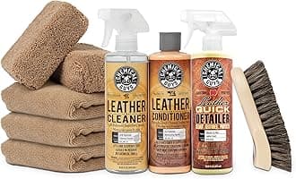 Leather Cleaner and Conditioner Detailing Kit - Leather Care Kit For Natural, Synthetic, Faux, Pleather, and More for Car Interiors, Apparel, Furniture, Boots & Accessories - 9 Items