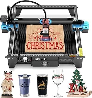 TTS-10 PRO 10W Laser Engraver,Laser Cutter,Laser Engraving Machine,0.06mm Laser Spot 30000mm/min, Offline Usage CNC Laser Engravers for Wood Metal Acrylic Glass Leather