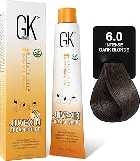 GK HAIR Color Cream 6.0 Intense Natural Dark Blonde – 100% Grey Coverage | Semi, Demi-Permanent Results | 8–10 Vol Semi | 20-30-40 Vol Permanent – Salon Quality Hair Dye – For Women & Men 3.4 Oz