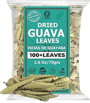 2.6oz Hoja De Guayaba, Dried Guava Leaf, 100+ Natural Guava Leaves, Aromatic Tea, Caffeine free, No Additives, Non GMO. By Akshit
