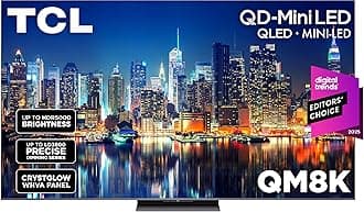 TCL 75 Inch Class QM8K Series | Mini LED QLED 4K HDR | 75QM8K, 2025 Model | 120HZ-144HZ Anti Reflective Wide Angle Screen Smart Google TV Dolby Atmos | Voice Remote Alexa Gaming Streaming Television