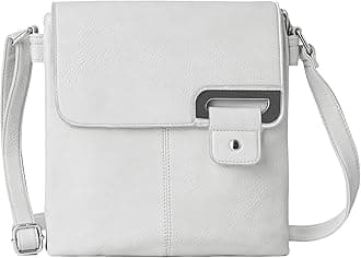 Woodland Leathers Women's Cross Body Shoulder Messenger Bag, Multiple Slip and Zip Pockets Handbag with Storage Pocket