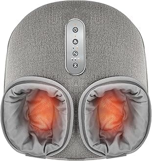 Foot Massager Machine with Heat, Deep Kneading Massager, Delivers Relief for Tired Muscles and Plantar, Multi-Level Settings & Adjustable Intensity for Home or Office Use