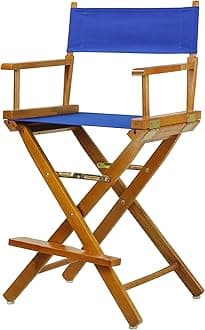 24" Director's Chair Honey Oak Frame-with Royal Blue Canvas, Counter Height