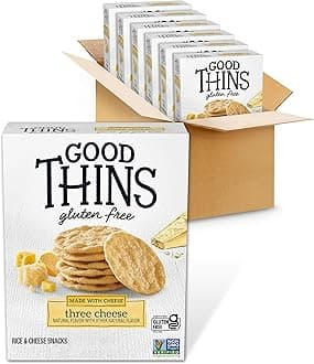 Good Thins Three Cheese Rice & Cheese Snacks Gluten Free Crackers, 6-3.5 oz Boxes