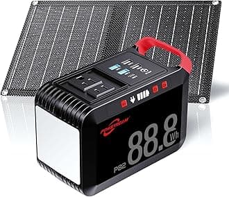 POWSTREAM -Solar Generator-88.8Wh-Portable Power Station with Solar Panel Included - Lithium Ion Battery with AC USB Outlet for Outdoor Camping, Adventure, Home,