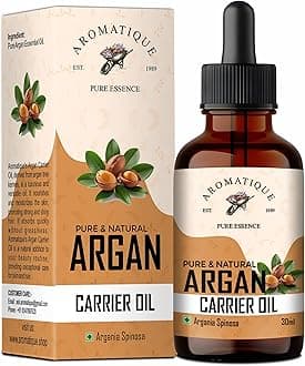 Aromatique Argan Moroccan Cold Pressed 100% Pure And Natural Essential Oil For Face,Skin,And Hair Care 30Ml Golden Yellow
