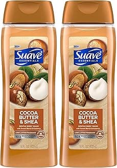Suave Essentials Gentle Body Wash, Cocoa Butter & Shea With a Sweet Oil Blend Essence, Infused with Vitamin E & Honey Extract 18 oz (Pack of 2)