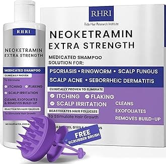 Anti Fungal Shampoo for Men & Women | Anti Dandruff, Medicated, Folliculitis Shampoo for Dry Scalp, Psoriasis, Ringworm | for Itchy, Flaky & Irritated Scalp | No Paraben & Sulphate | w/Scrubber Brush