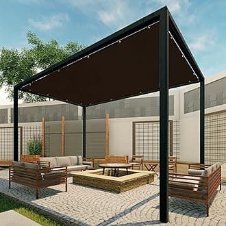 Patio Paradise 3' x 11' Sun Shade Cloth with Grommets Rectangle Shade Sail Straight Edge, Outdoor Patio Shade Canopy Pergola Cover UV Block Fabric for Backyard Deck Garden Activities, Brown