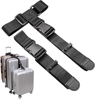 Luggage Connector Straps,Add a Bag Suitcase Strap Belt,Luggage Clip Link,Multi Adjustable 1.5"W Travel Attachment Accessories for Carry on Bag Stacker - 2 Pack(Extended Size)