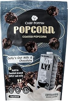 CHEF POPPIN Asian-Style Gourmet Flavored Popcorn, Non-GMO Corn, All Natural, Oatly's Oatmilk & Chocolate 120g, 4.23 oz
